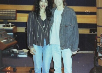Ofra Haza and Iggy Pop recording for the album Kirya - 1991