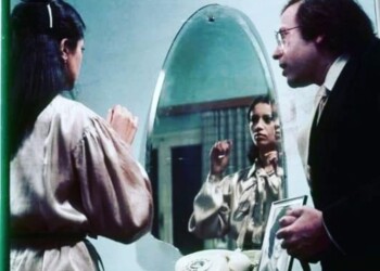 עפרה חזה בצילומי הסרט "שלאגר" 1979