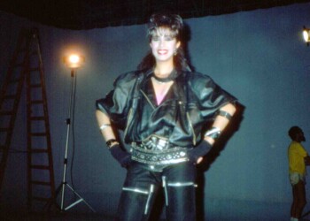 עפרה חזה בצילומי הקלטת "פנטזיה", 1986