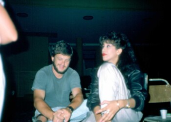 עפרה חזה בצילומי הקלטת "פנטזיה", 1986