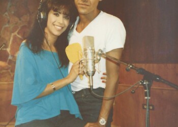 עפרה חזה בצילומי הקלטת "פנטזיה", 1986